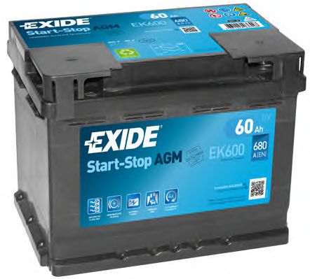 Аккумуляторы Аккумуляторная батарея EXIDE арт. EK600