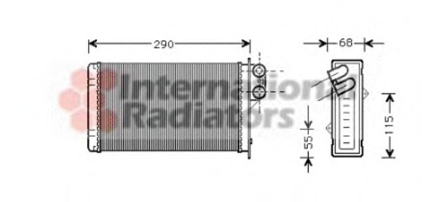 Радиатор отопителя P405/P406 ALL MT/AT 87-99 (Van Wezel)
