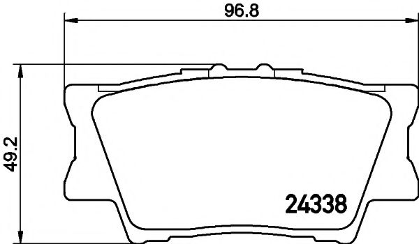 Тормозные колодки Гальмівні колодки дискові зад. Toyota Rav 4 III 2.0 VVT-i, 2.2 D-4D, 2.2 06- HELLAPAGID арт. 8DB355006881
