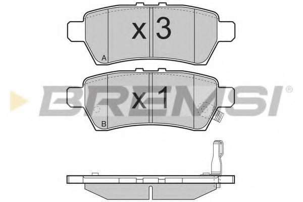 Тормозные колодки Гальмівні колодки зад. Nissan Pathfinder 05- (Tokico) BREMSI арт. BP3257