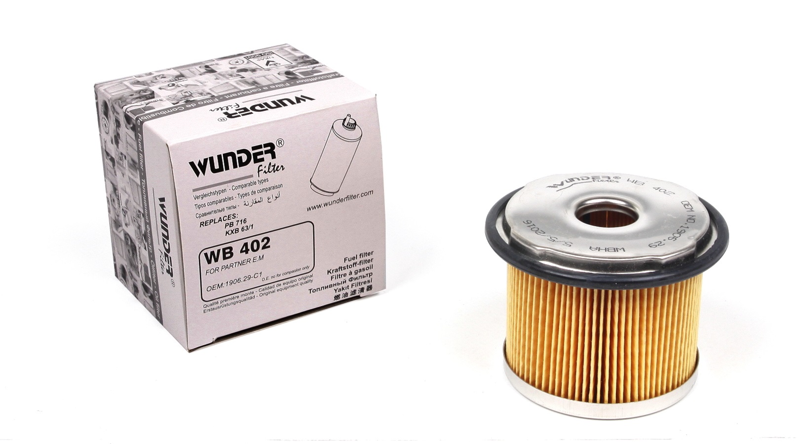 Фильтры топливные Фильтр топливный Fiat Scudo 1.9TD WUNDER арт. WB402