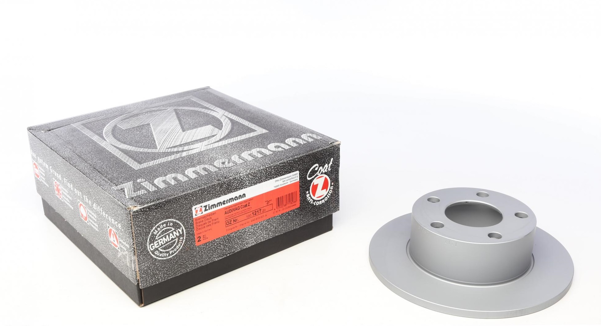 Тормозной диск Диск тормозной (задний) Audi 100/A6/Skoda Superb/VW Passat 96-08 (245x10) (с покрытием) (полный) ZIMMERMANN арт. 100121720