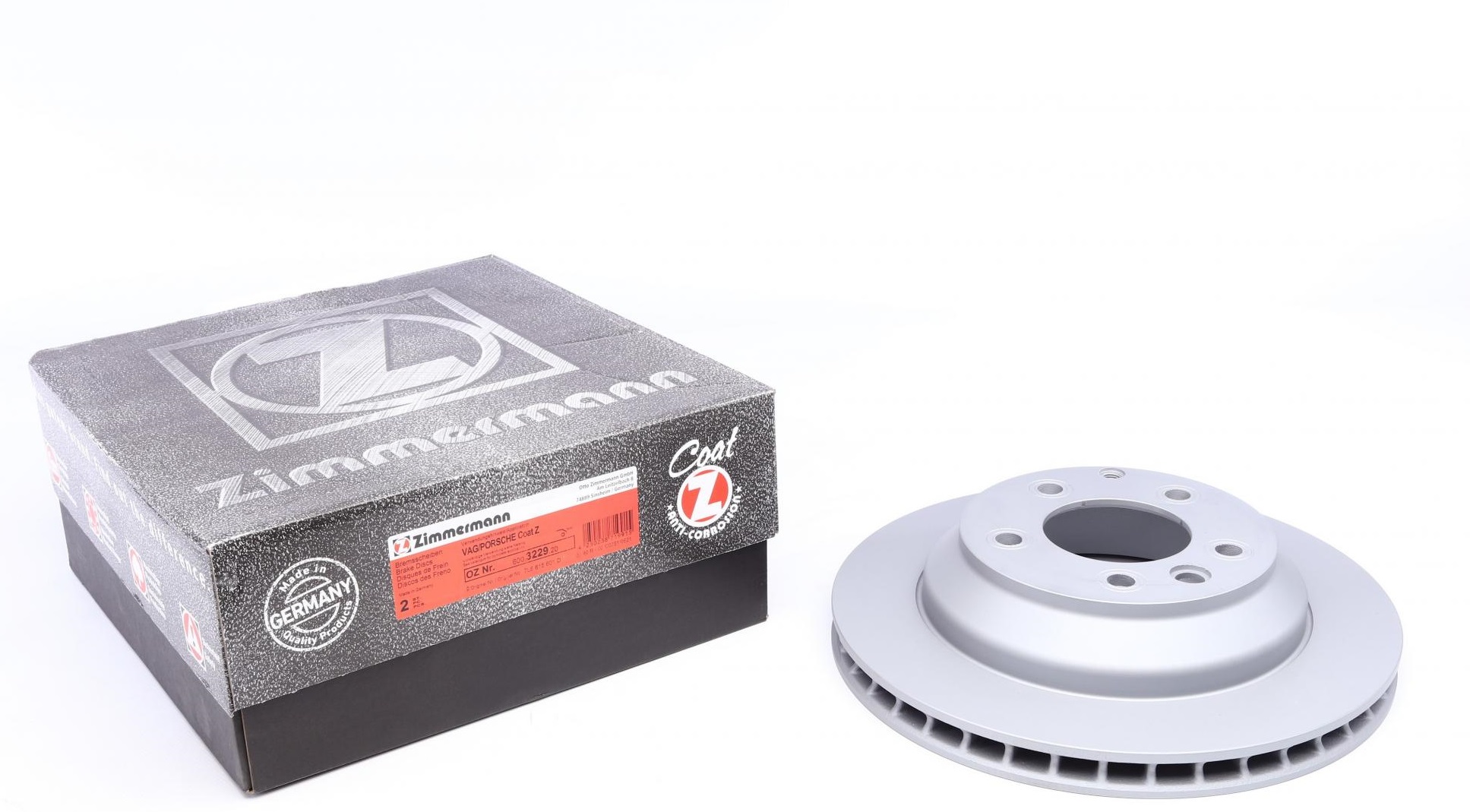 Диск тормозной Диск тормозной (задний) Porsche Cayenne 06-/VW Touareg 3.0-4.2 TDI 02- (330x28) (с покрыт) (вентил.) ZIMMERMANN арт. 600322920