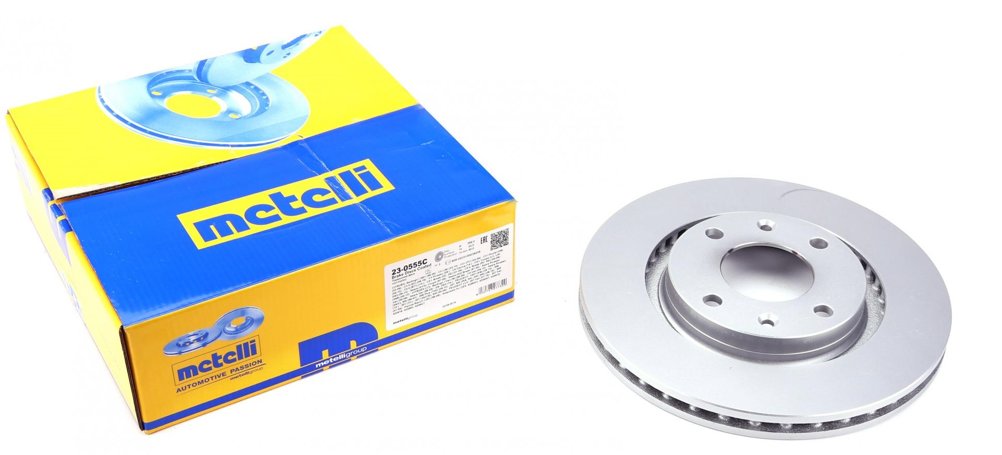 Тормозной диск Диск тормозной (передний) Citroen Berlingo/Peugeot Partner 96- (266x22) (с покрытием)(вентилируемый) METELLI арт. 230555C