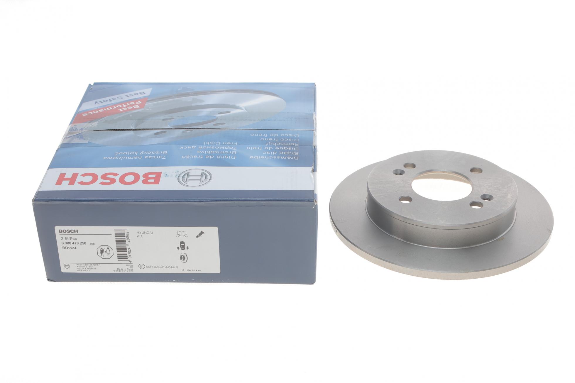 Тормозной диск Диск гальмівний (задній) Hyundai i10 08-17/Kia Picanto 04- (234x10) BOSCH арт. 0986479256