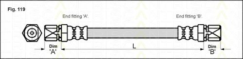 Шланги тормозные Шланг гальмівний зад.T Daewoo Espero/Nexia 1.5 94- TRISCAN арт. 815024209