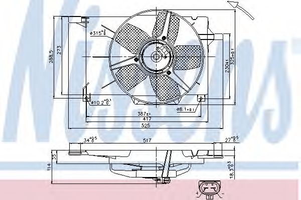 Вентилятор радиатора Вентилятор радіатора NISSENS арт. 85005