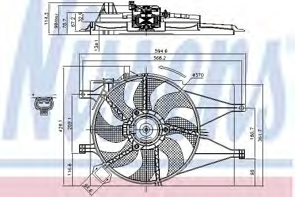 Вентилятор радиатора Вентилятор радіатора NISSENS арт. 85434