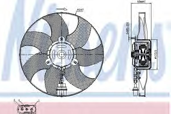 Вентилятор радиатора Вентилятор радіатора NISSENS арт. 85543