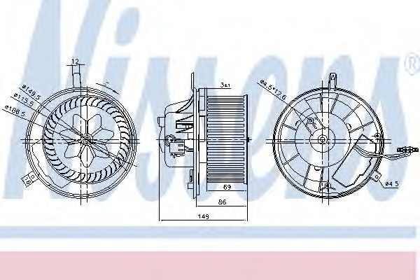 Вентилятор и комплектующие Вентилятор салону NISSENS арт. 87032