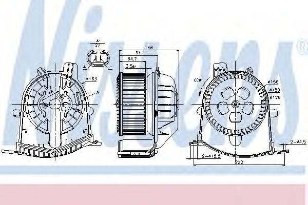 Вентилятор и комплектующие Вентилятор салона NISSENS арт. 87038