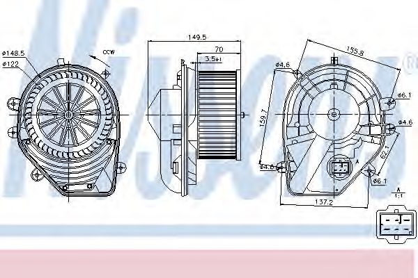 Вентилятор и комплектующие Вентилятор салона NISSENS арт. 87060