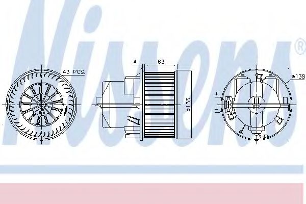 Вентилятор и комплектующие Вентилятор салона NISSENS арт. 87223