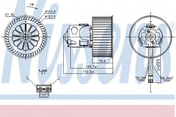 Вентилятор и комплектующие Вентилятор салону NISSENS арт. 87240
