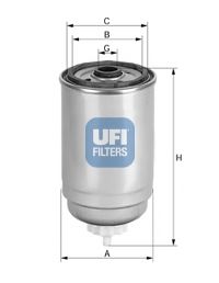 Фильтры топливные Паливний фільтр UFI арт. 2441400