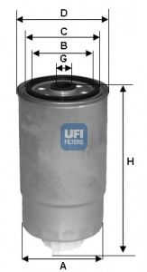 Фильтры топливные Паливний фільтр UFI арт. 24H2O05
