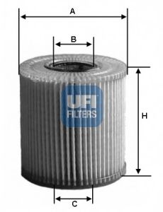 Фильтры масляные Масляний фiльтр UFI арт. 2501300