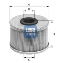 Фильтры топливные Паливний фільтр UFI арт. 2668600