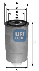 Фильтры топливные Паливний фільтр UFI арт. 2452900
