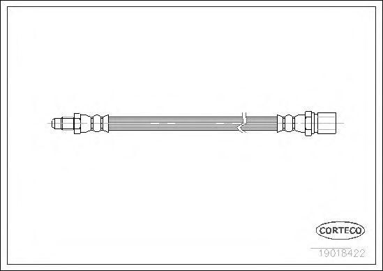 Шланг гальмівний ВАЗ 2101 задній (L=254) (вир-во Corteco)