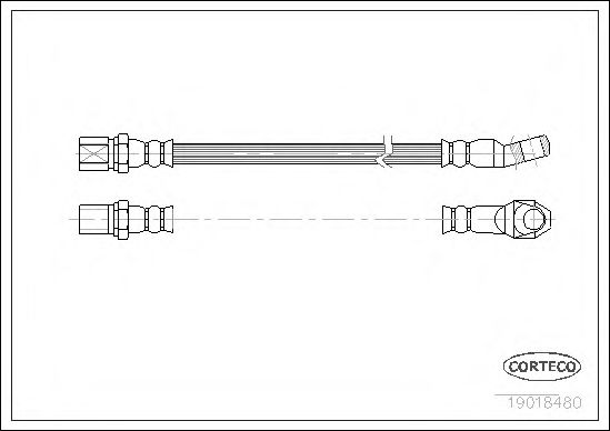 Шланг гальмівний ВАЗ 2101 передній (L=270 мм) (вир-во Corteco)