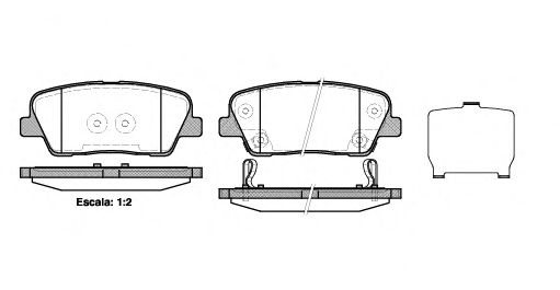 Тормозные колодки Гальмівні колодки дискові зад.Hyundai Santa Fe 2.2 CRDi 12- REMSA арт. 127402
