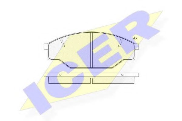 Комплект гальмівних колодок (дискових) ICER арт. 140614
