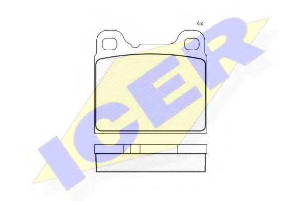 Комплект гальмівних колодок (дискових) ICER арт. 180890
