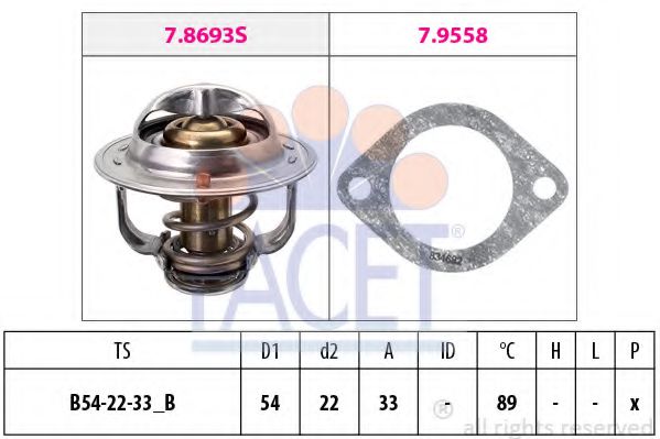 Термостаты Термостат Opel Astra/Meriva/Zafira 1.7CDTI 03- (89C) FACET арт. 78693