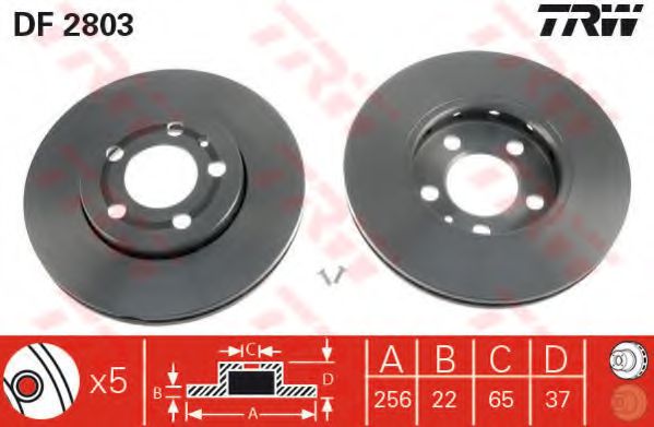 Тормозной диск Гальмівний диск TRW арт. DF2803