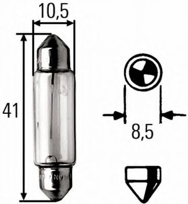 Лампа (C10W) 12V 10W SV8.5-8 (11x41mm)