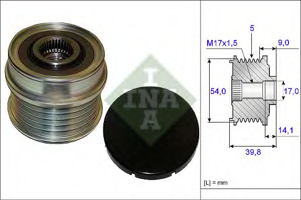 Комплектующие генератора Муфта генератора INA арт. 535017110