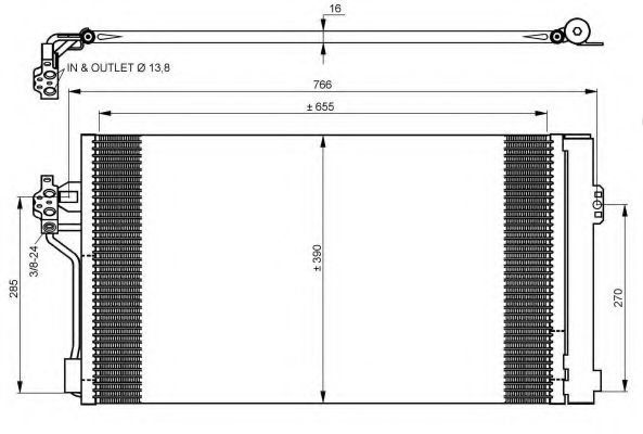 Радиатор кондиционера MB Vito (W639) 2.2CDI 03-08