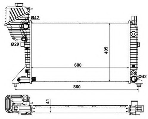 Радіатор двигуна DB Sprinter 00-06