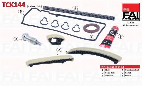 Комплект цепи ГРМ (TCK143 з прокладками і сальником на Mercedes Benz OM611 2.2Dcі)