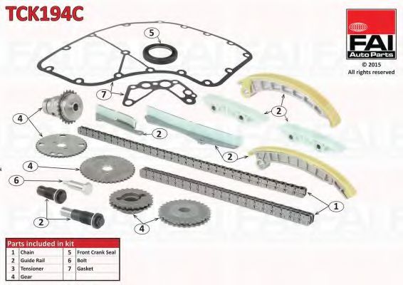 Комплект цепи ГРМ (Полный-верхній + нижний TCK194NG + TCK195NG) ) Iveco / PSA 3.0 hdі/jtd