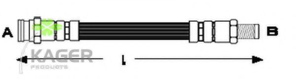 Шланги тормозные Гальмівний шланг зад.лівий Peugeot 104 1.1 79-84 KAGER арт. 380540