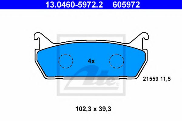Гальмівні колодки дискові задні Mazda 323 , 6, Mx-5 I Suzuki Baleno 1.3-2.3 06.89-12.06
