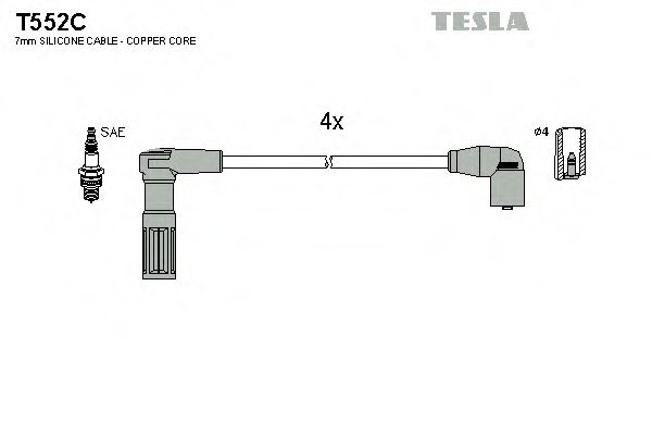 Комплект кабелiв запалювання TESLA арт. T552C