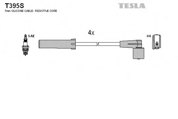 Комплект кабелiв запалювання TESLA арт. T395S