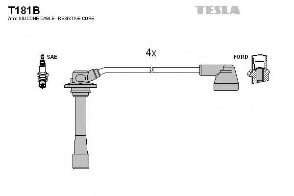 Комплект кабелiв запалювання TESLA арт. T181B