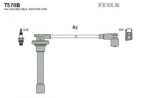 Комплект кабелiв запалювання TESLA арт. T570B