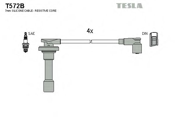 Комплект кабелiв запалювання TESLA арт. T572B