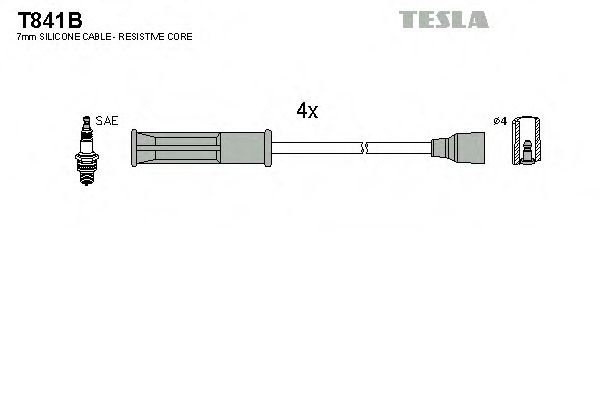 Комплект кабелiв запалювання TESLA арт. T841B