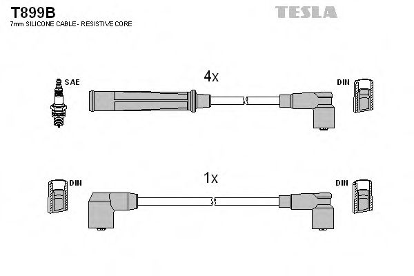 Комплект кабелiв запалювання TESLA арт. T899B