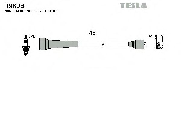 Комплект кабелiв запалювання TESLA арт. T960B