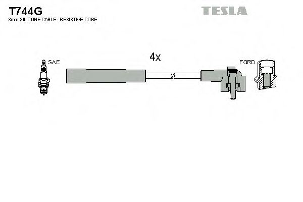 Комплект кабелiв запалювання TESLA арт. T744G