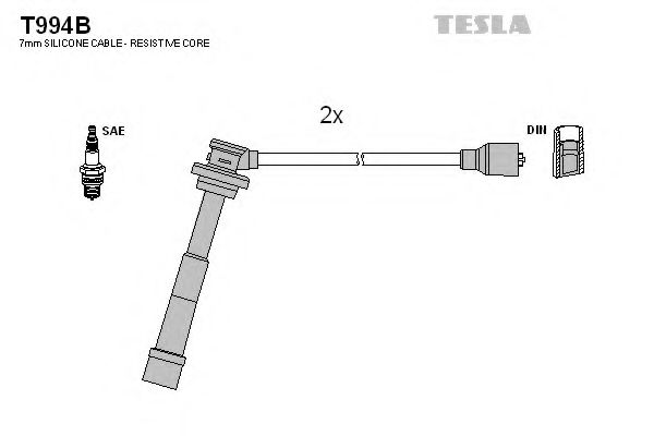 Комплект кабелiв запалювання TESLA арт. T994B