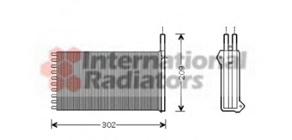 Радиатор печки Радиатор отопителя FORD ESCORT/ORION 90-00 (Van Wezel) VANWEZEL арт. 18006154