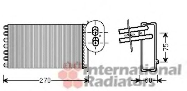 Радиатор отопителя TRANSPORTER T4 28i/25D 00(пр-во Van Wezel)